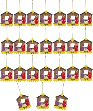 Christmas Nativity Manger Scene Ornament Craft Kit - Makes 24