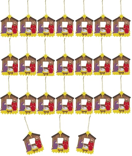 Christmas Nativity Manger Scene Ornament Craft Kit - Makes 24