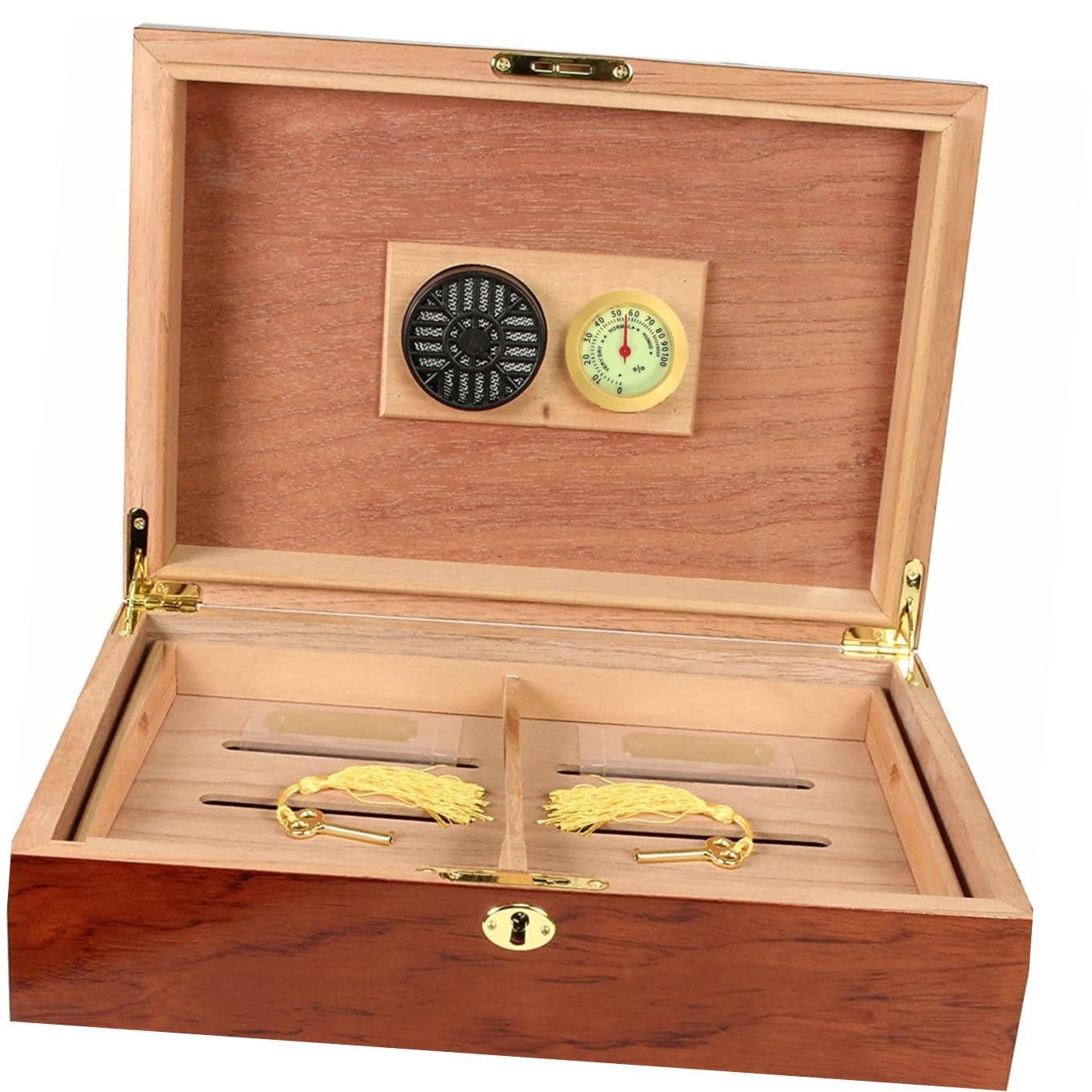 Analog Mechanical Cigar Hygrometer for Humidor and Cigar Box Round Precision Gauge for Humidity Monitoring Night Light Design and Violin Cases Essential Home Humidity Control