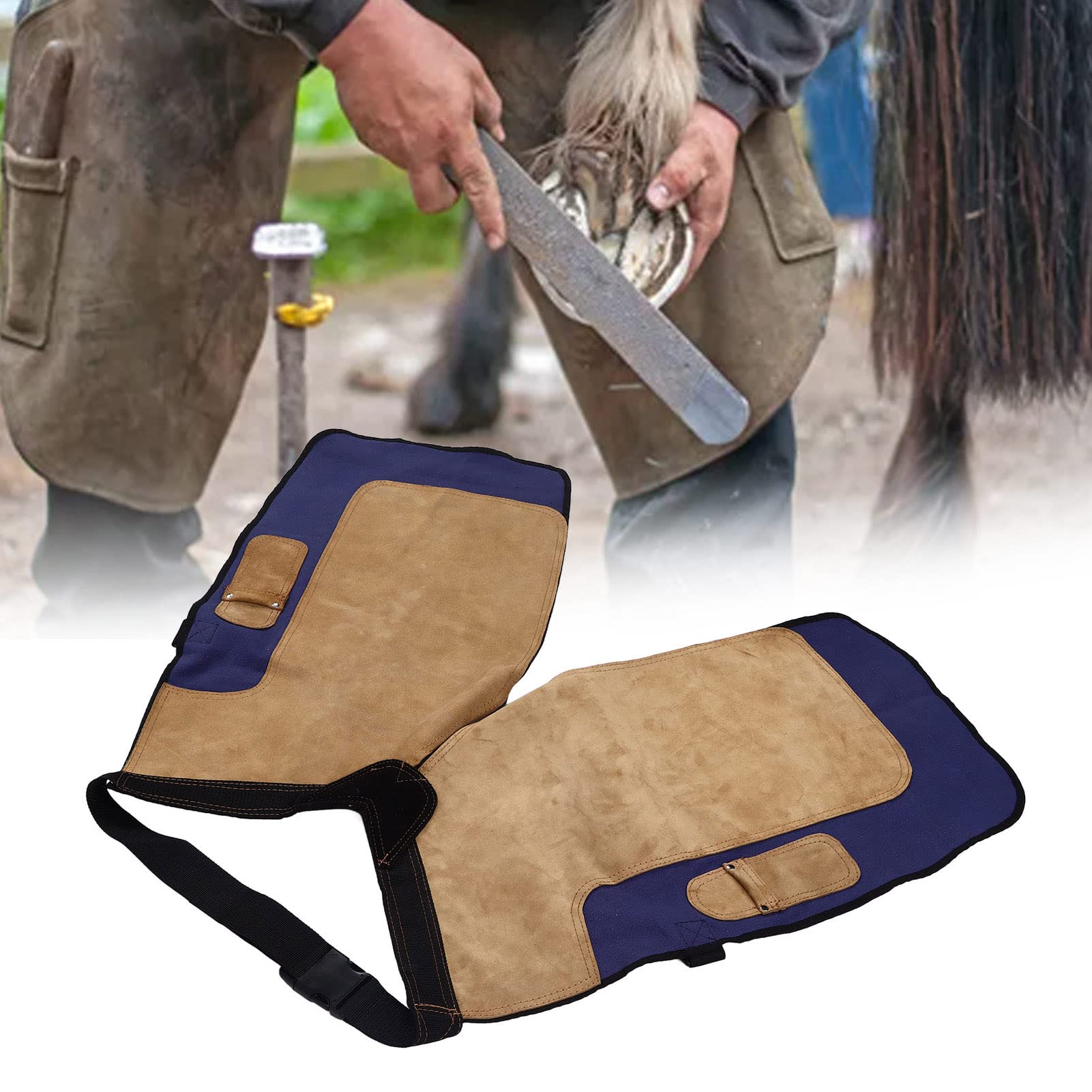 Grand Tablier De Maréchal-ferrant En Cuir Suédé - Protection Durable Pour L'entretien Des Sabots