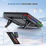 IETS GT600 RGB Laptop Cooling Pad Equipped with Gigantic Turbo-Fan（5.5inch Diameter）,Sealed Foam for Rapid Cooling Gaming Laptop,14.1-19.3 inch Laptop Cooler with 3-Port USB Hub,Dust Filter
