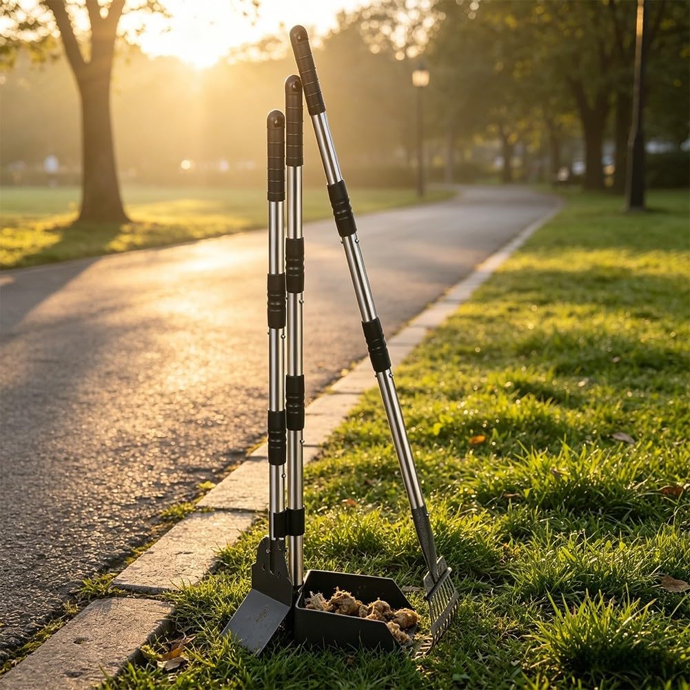 Raccoglitore Feci per cane con Pala e 92cm Raccoglitore Feci | Include vassoio, pala e , completa chinarsi, per ideale per giardini grandi