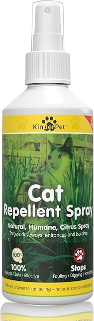 KinderPet Cat Repellent Anti Fouling Spray Stop Cats 250ML Natural Humane Citrus Spray Cat Deterrent Stops Fouling Digging Scratching Christmas Tree Stop Cat