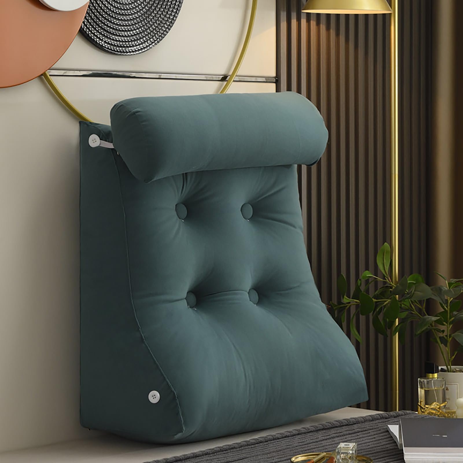 Coussin tête de lit dossier et oreiller cale dos ergonomique de soutien lombaire