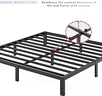 Vista 6 de COMASACH 16 Inch Bed Frames Queen Size 2000 lbs Heavy Duty Platform with Sturdy Metal Slats, No Box Spring Needed, Easy Assembly, Under Bed Storage