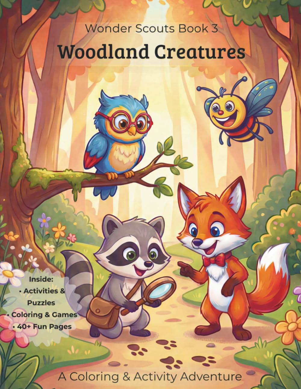 Wonder Scouts Book 3: Woodland Creatures: A Coloring & Activity Adventure (Wonder Scouts Learning Adventures)