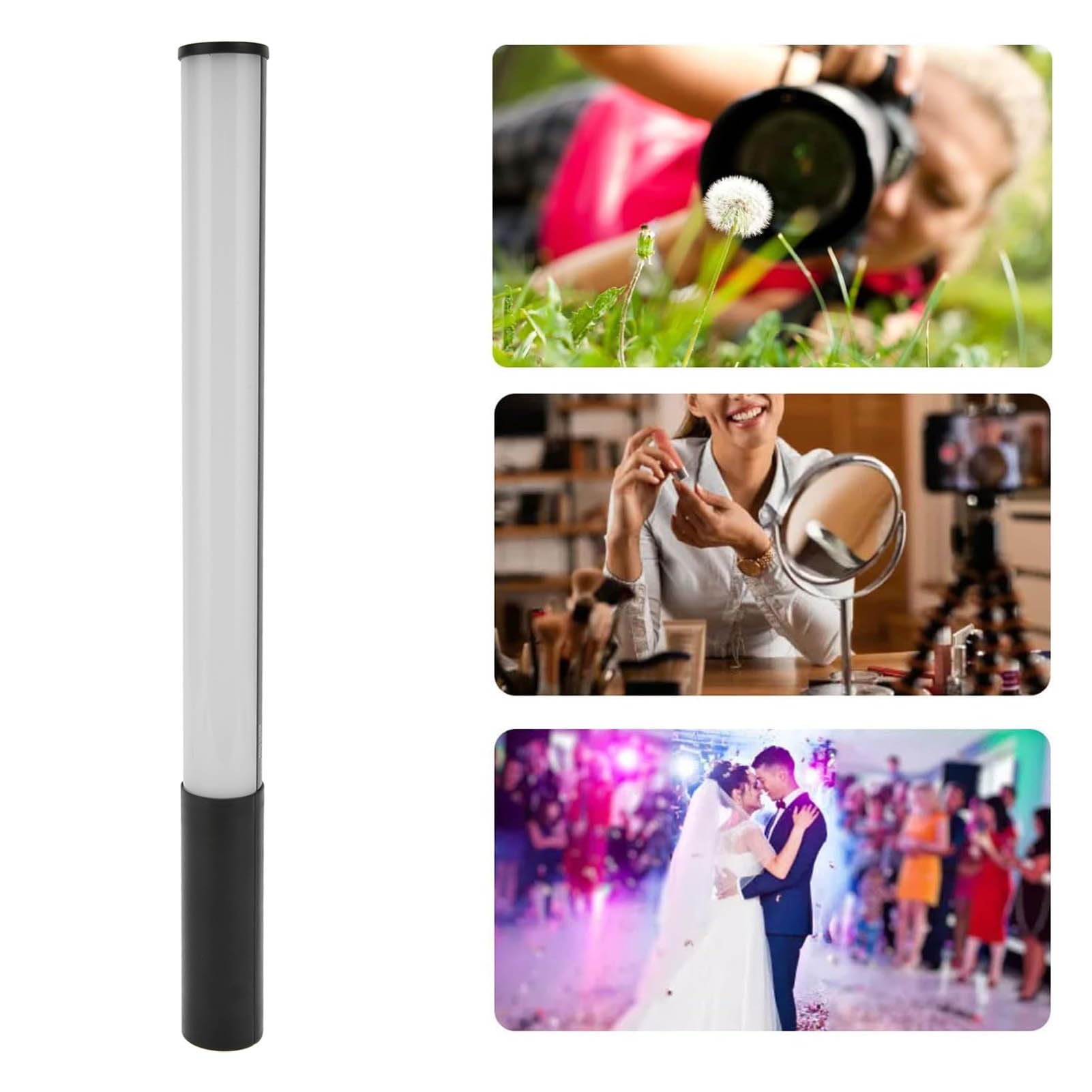 Focket Bastone Luminoso a LED RGB, 9W 1000 2500-9900K Bastone Luminoso Dimmerabile per Fotografia per Video con Batteria Ricaricabile Integrata da 2600mAh per Eventi di Produzione Video Fotografici