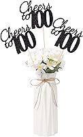 Vista 45 de Gexolenu Cheers to 21, paquete de 10 piezas de centros de mesa de cumpleaños número 21 con purpurina negra de doble cara para mesas, palitos