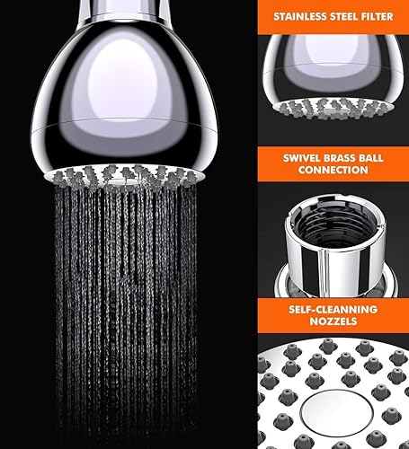 Miniatura 2 de Cabezal de ducha de alta presión, cabezal de ducha de 3 pulgadas (plateado)