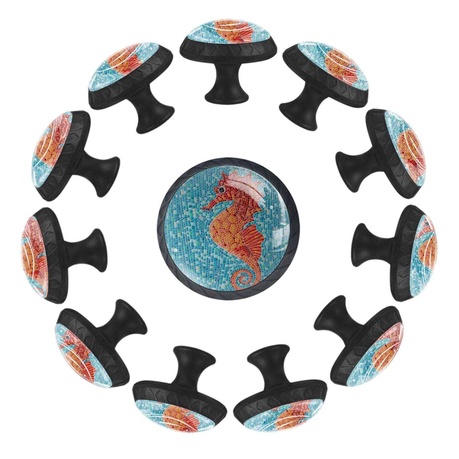 Boutons de tiroir ronds 35 mm Sea Horse en lot de 12 pour commode