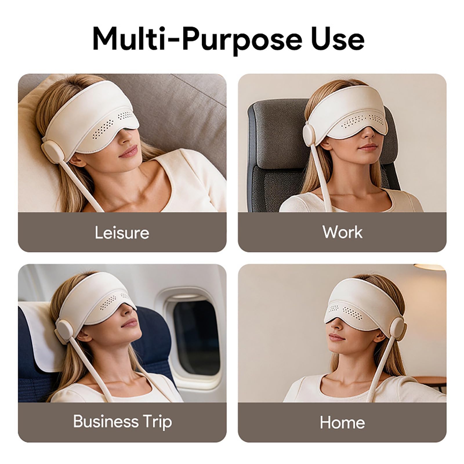 Masajeador de Cabeza Eléctrico, Masajeador Eléctrico para Aliviar la Migraña, Masajeador de Ojos y Cabeza con 6 Bolsas de aire y 3 modos de calor, Aliviar Dolor y Ansiedad (#1)