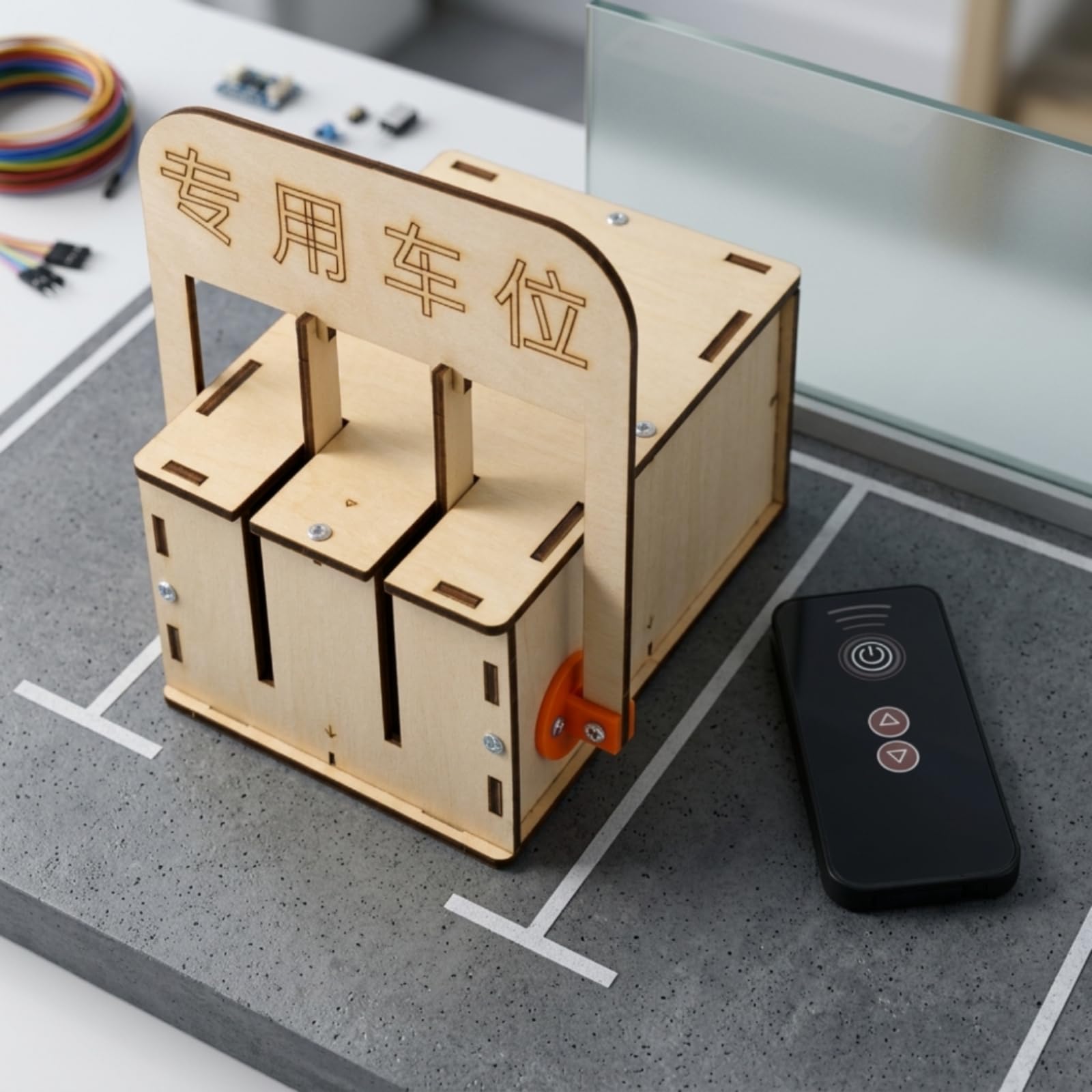 Kit Modello Parcheggio Telecomandato Puzzle Ingranaggi Giocattolo Educativo Progetto Scientifico con Trasmissione a Ingranaggi E Radiocomando Adatto a
