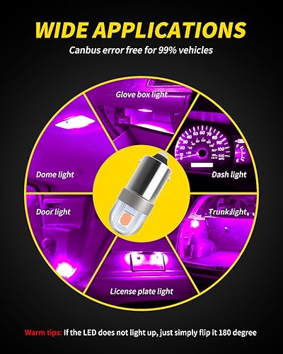 Miniatura 7 de BA9S BA9 1895 1891 53 57 64111 3893 47830 - Bombilla LED sin errores, súper brillante 3030-SMD para interior de automóvil, repuesto para cúpula de