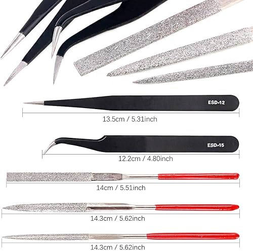 Miniatura 3 de Keadic Juego de 24 herramientas básicas de modelador, kit de herramientas de construcción de pasatiempos con kit de herramientas de modelo Gundam