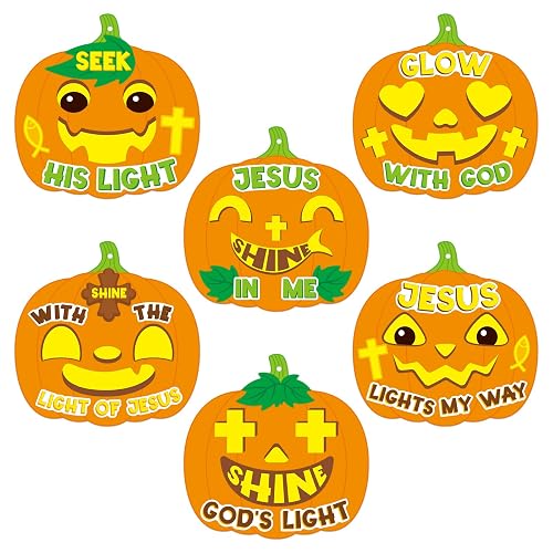 TENDFINE 30 Pcs Halloween Christian Jesus Pumpkin Craft Kits Religious
