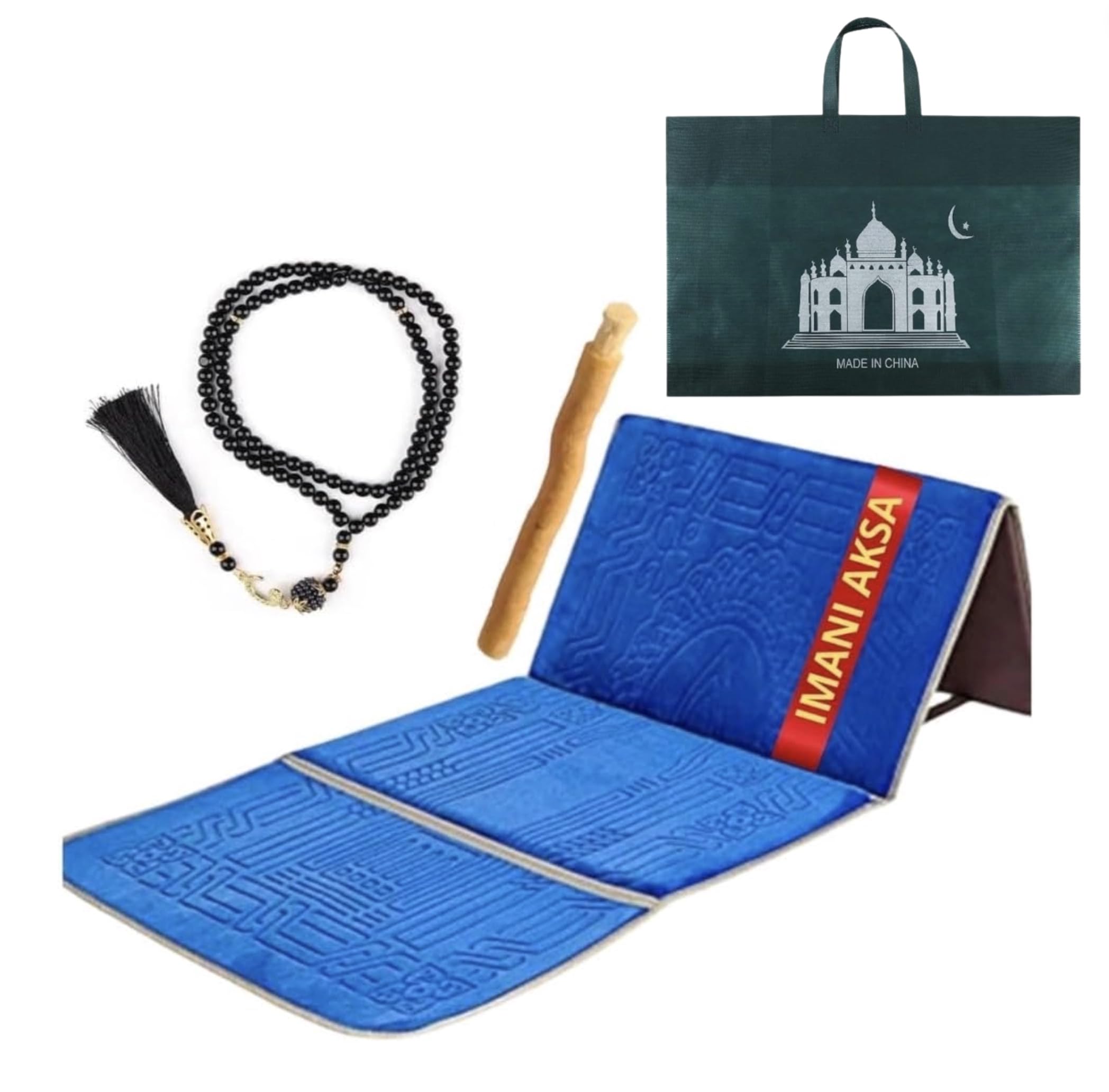 Tapis prière Musulman Seccade rembourré dossier pliable pour le voyage