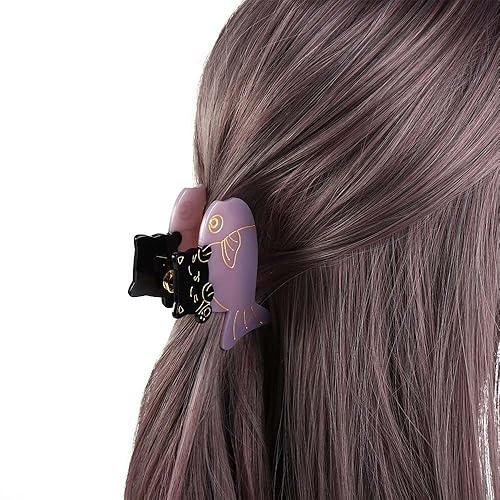 Miniatura 5 de 2 pinzas antideslizantes para el pelo de gato y pez, de acetato, animales, tiburón, para mujeres y niñas, accesorios para el cabello, regalos para