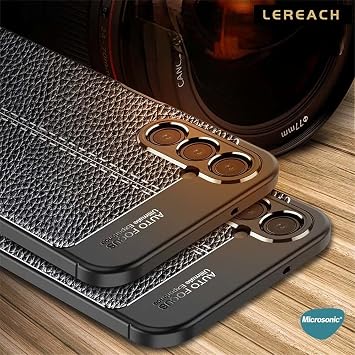 Microsonic Samsung Galaxy A05s Kılıf Deri Dokulu Silikon Siyah [Galaxy A05s ile Uyumlu Kılıf - Siyah]