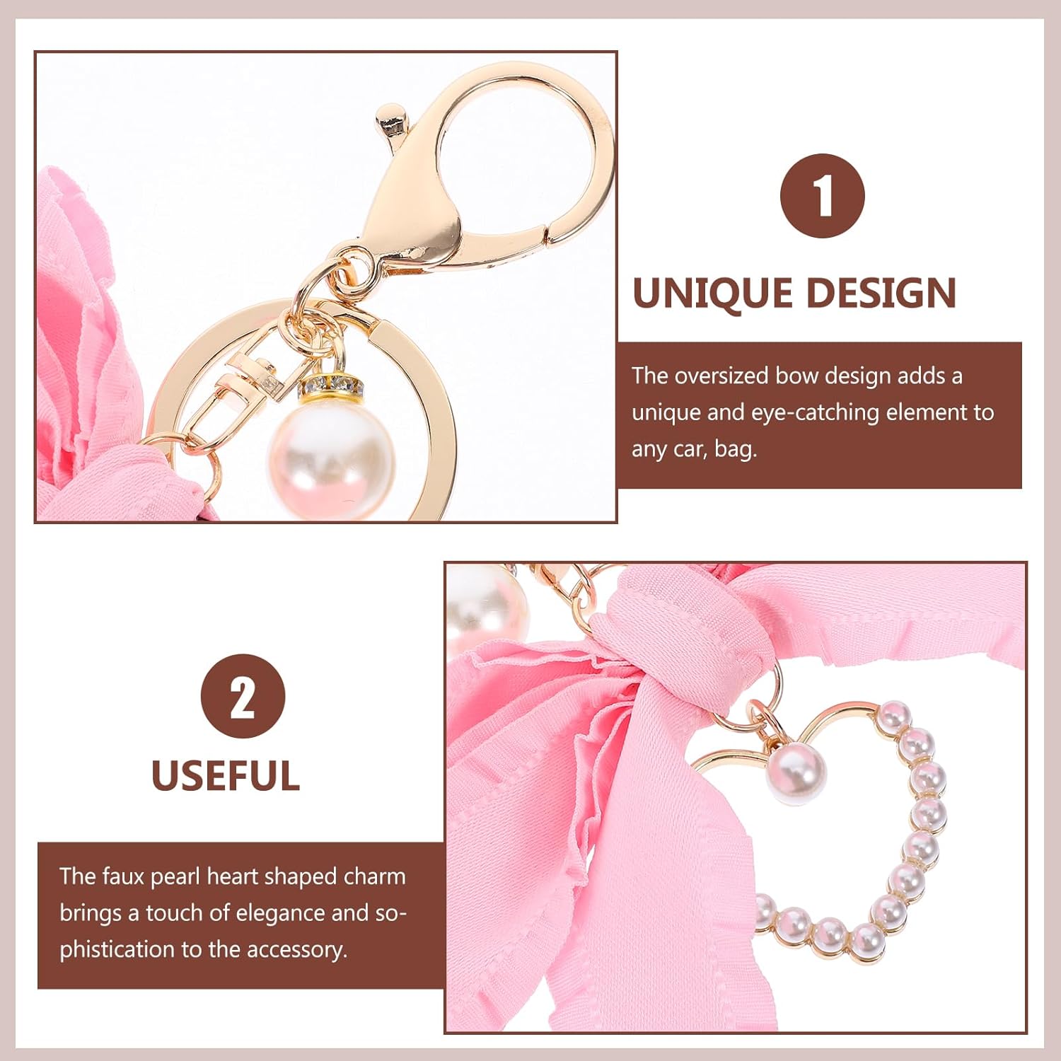 Bow Purse Keychain Bowknot Keychain Decorative Purse Charms Bag Charms Cute Car Key Chain - Image 3