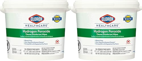 Miniatura 12 de Clorox Healthcare Toallitas desinfectantes limpiadoras de peróxido de hidrógeno, 6.75 x 5.75 pulgadas, 155 unidades, paquete de 6 (el paquete puede