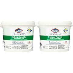 Clorox Healthcare Hydrogen Peroxide Cleaner Disinfectant Wipes 12 x 11 Bucket 185 Count Pack of 2 Package May