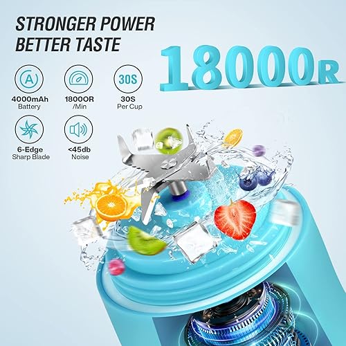 Miniatura 2 de Portable Blender, Spardar Personal Size Blender for Shakes and Smoothies, Portable Blender 20oz with USB Rechargeable, BRA Free, Blenders with 6
