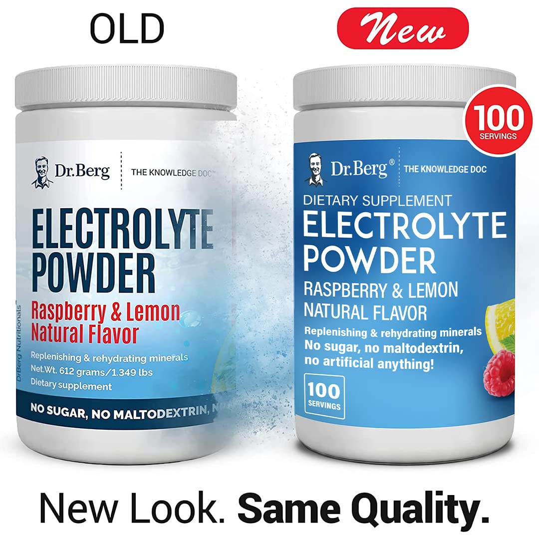 Buy Dr. Berg's Electrolyte Powder, Raspberry & Lemon Natural Flavor