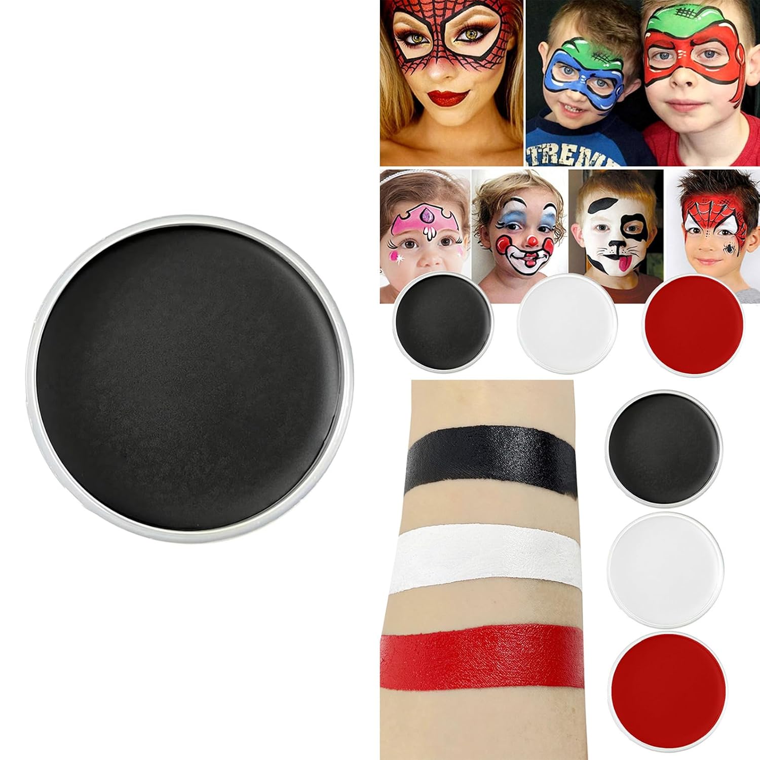 Face Body Paint Makeup Oil-Based Face Painting for Halloween Christmas Party Festivals Stage Black One Size