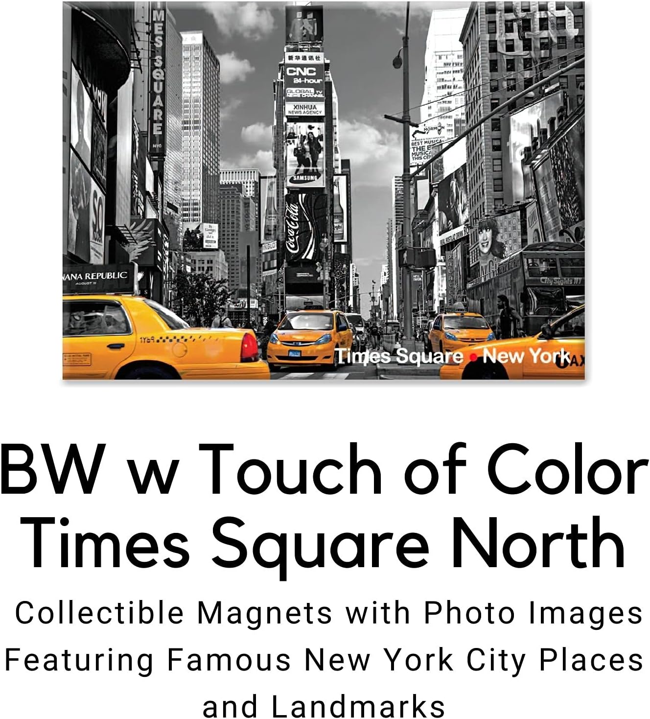 Taxi on Times Square – Imán para nevera de recuerdo fotográfico de la ...