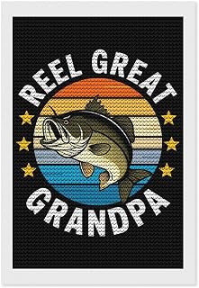 ETTUWNUI Diamond Painting Kits for Adults - Reel Great Grandpa Fishing Painting DIY 5D Full Drill Diamond Dots Paintings with Diamonds Gem Art and Crafts Home Decor 8"x12"
