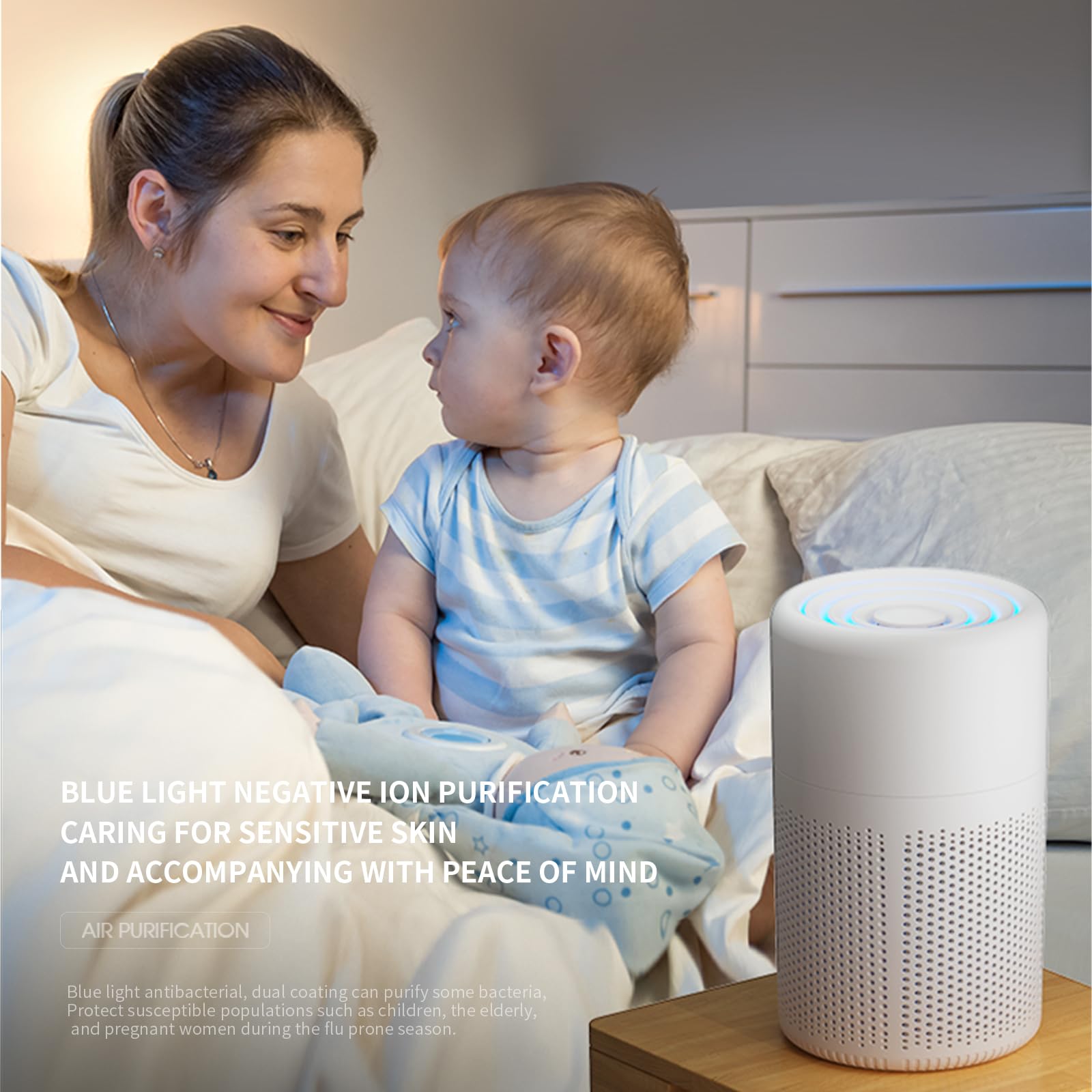 Small Air Purifier for Bedroom & Kitchen,Mini Air Purifier with Fragrance Function and 360° Air Inlet,HEPA Quiet Air CleanerUp to 320ft²,Air Cleaner for Pet Dander Odors Dust Smoke and Hair