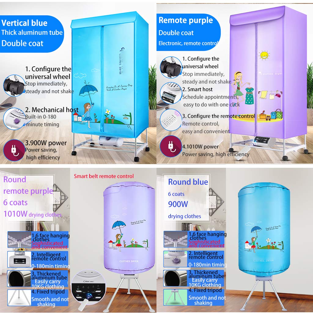 Sèche-Linge Portable, sèche-Linge électrique 900 W Grande capacité 10 kg, étendoir à Linge à économie d'énergie