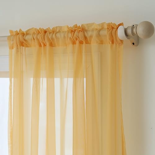 Miniatura 6 de bestselected Cortinas traslúcidas para ventana, 42 pulgadas de ancho x 63 pulgadas de largo cada uno, 2 paneles de cortinas traslúcidas, bolsillo