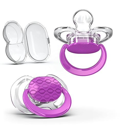 Miniatura 10 de Smilo Chupete para bebé, paquete de 2 chupetes delgados para bebés con caja de esterilización, etapa 1 para bebés de 0 a 3 meses, chupetes 100% de