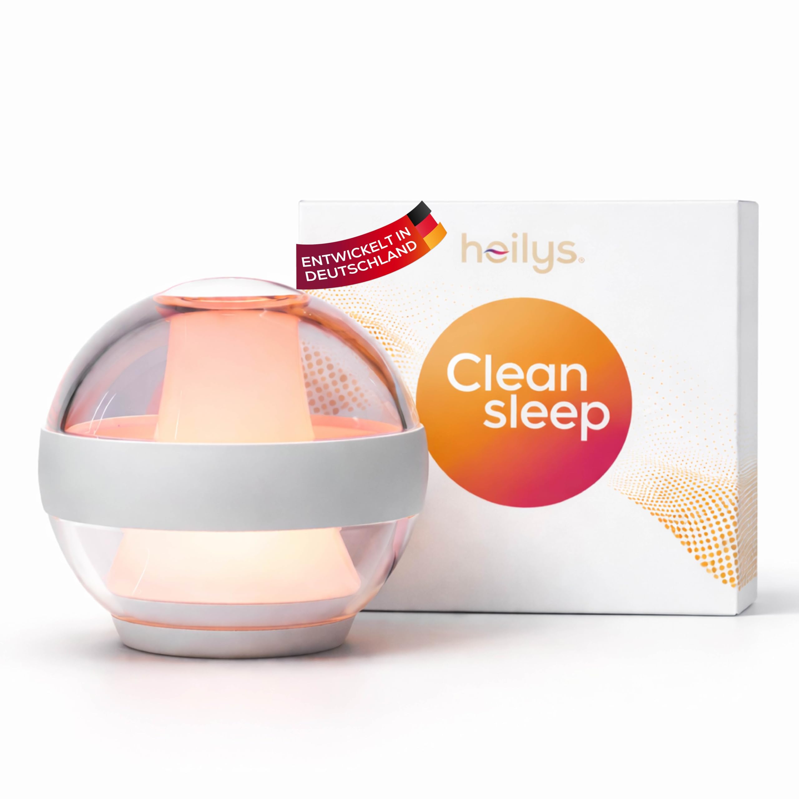 CleanSleep Nachtlicht – Rotlicht Lampe & warmes Abendlicht für ruhige Schlafroutinen – Dimmbares LED Licht mit Akku, Touchsteuerung & Deep Red Light