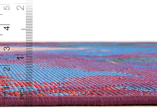 Miniatura 4 de Unique Loom Outdoor Modern Collection - Alfombra rectangular de 4 pies 1 pulgada x 6 pies 1 pulgada, multicolor y verde