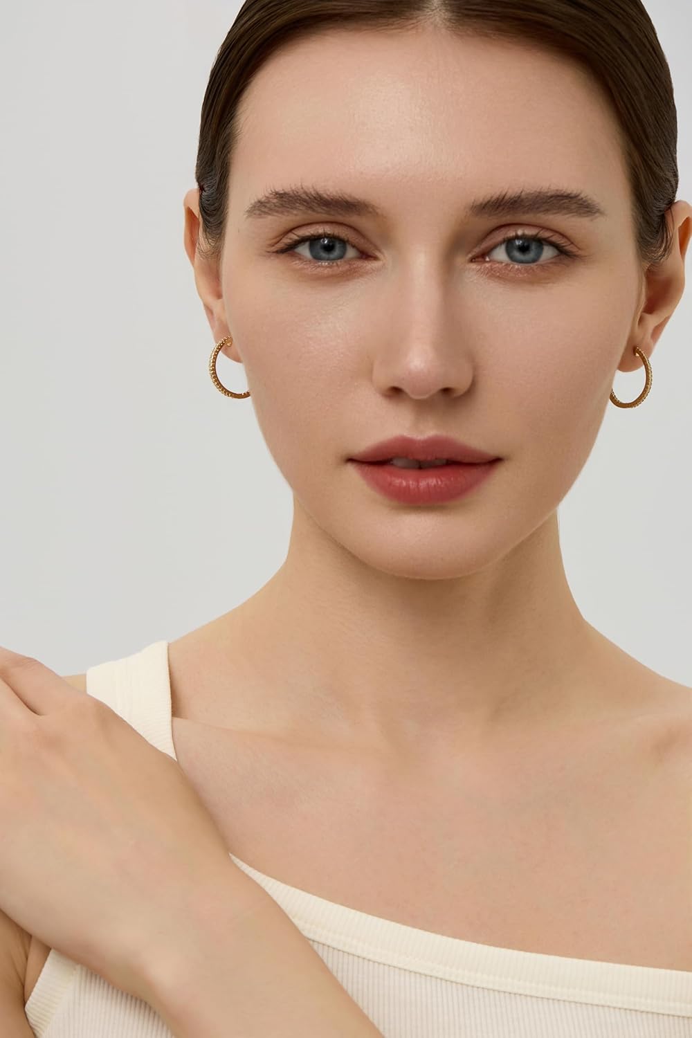 14K Gold Small Huggie Earrings for Girls,925 Sterling Silver Gold Hoops Earrings Trendy Chunky CZ Pin Earrings Jewelry Gifts for Girls - Image 7