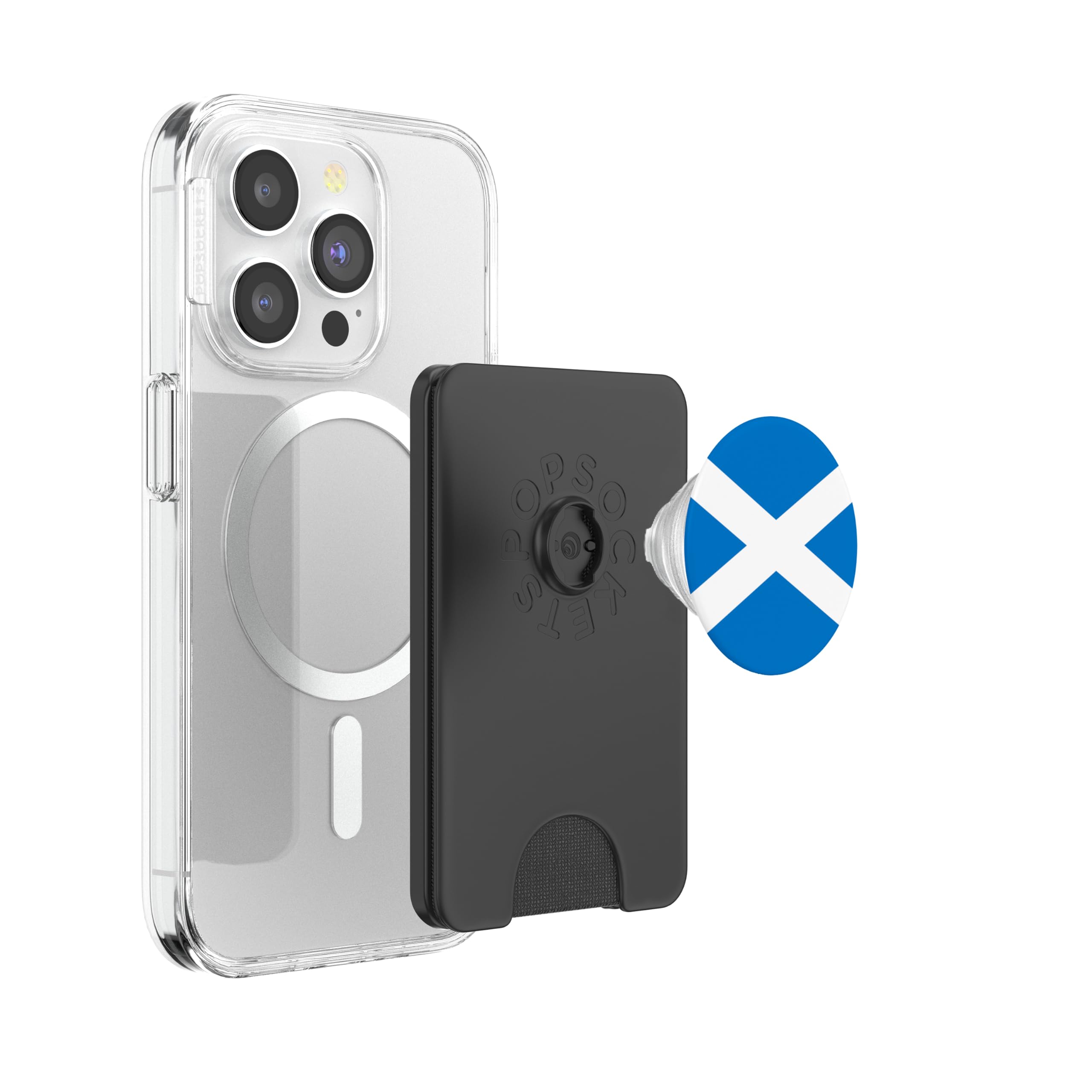 Scotland Flag UK Scottish Europe Neeps Haggis Saltire Cross PopSockets PopWallet for MagSafe, Black - Image 3