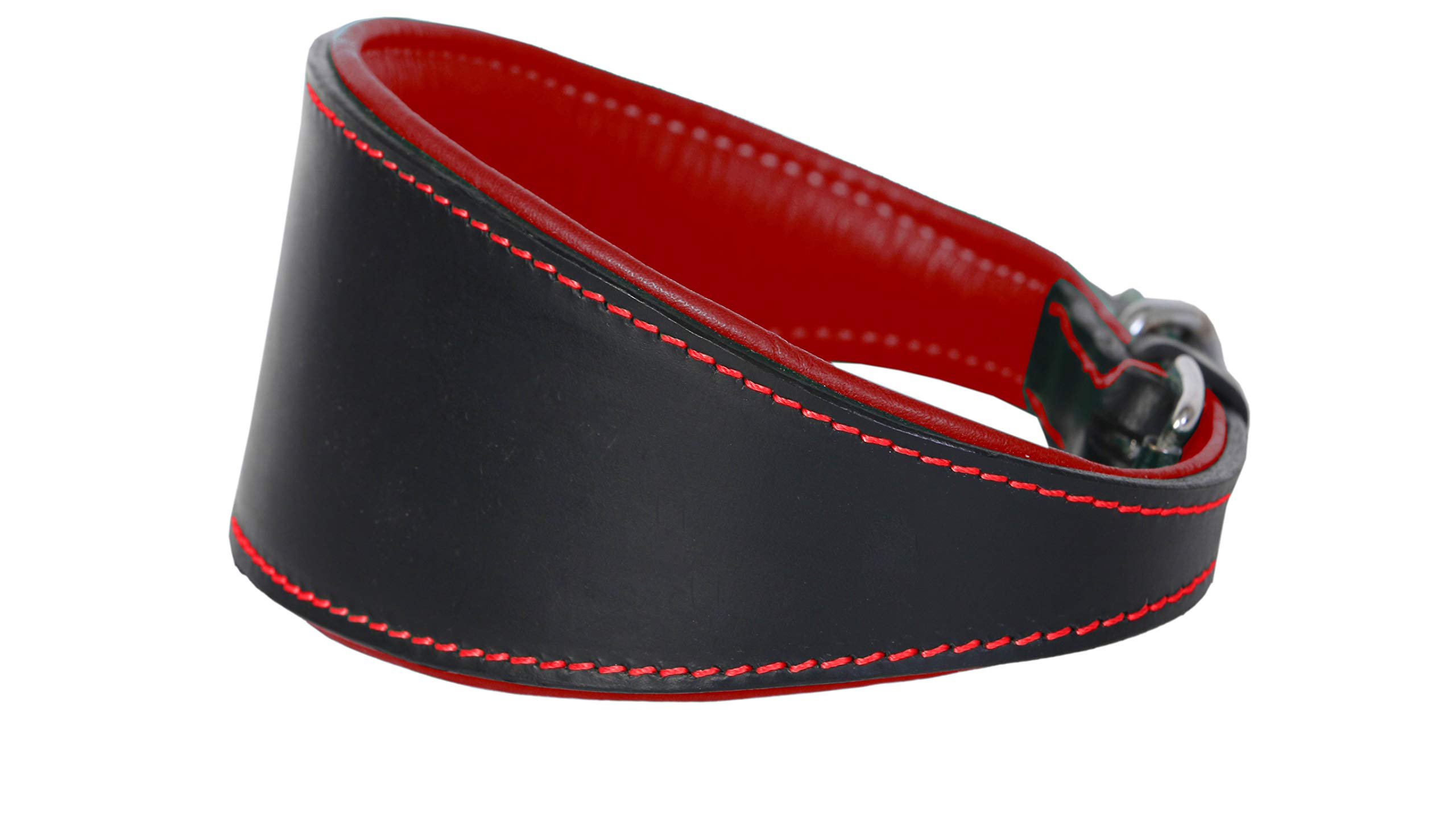Ace Comfy Leather Dog Collar Padded And lined with Lamb's Leather suitable for Saluki, Lurcher Hounds, Afghan hounds, whippets & Greyhounds (20" Collar - will fit 14.5" to 17.5"). — image 1
