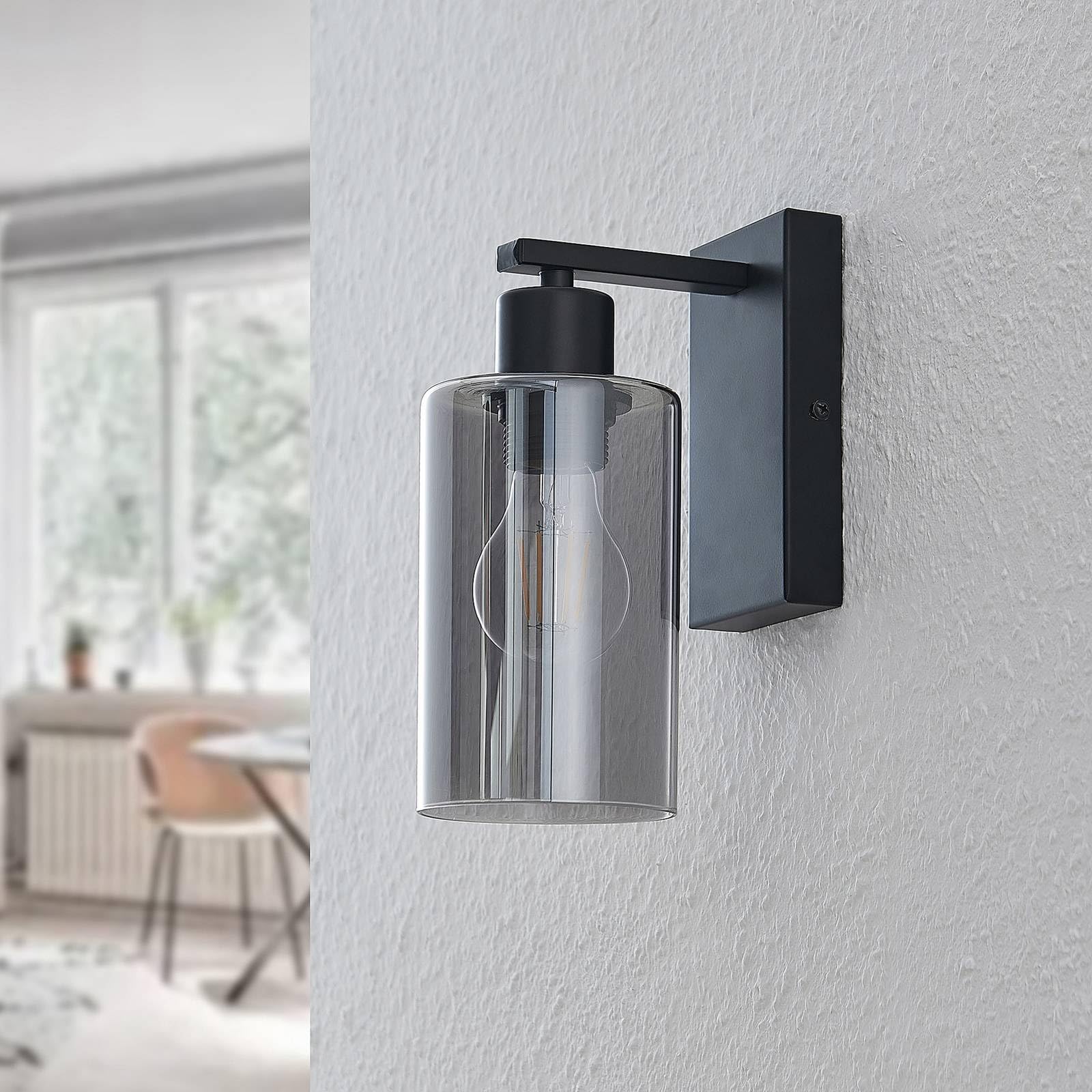 Lindby Applique Murale Emavi à intensité variable (Moderne) en Noir Métal e. a. pour Salon & Salle manger (1 lampe,à E27), Lampe Eclairage Luminaire Mural