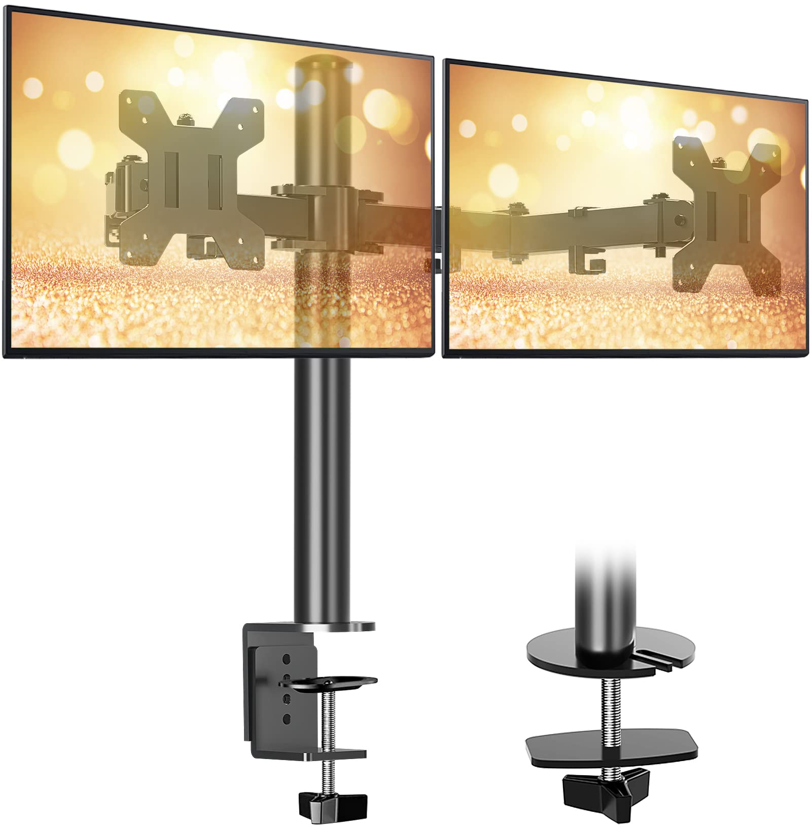 Buy UP Dual Monitor Desk Stand, Fully Adjustable Computer Monitor Arm