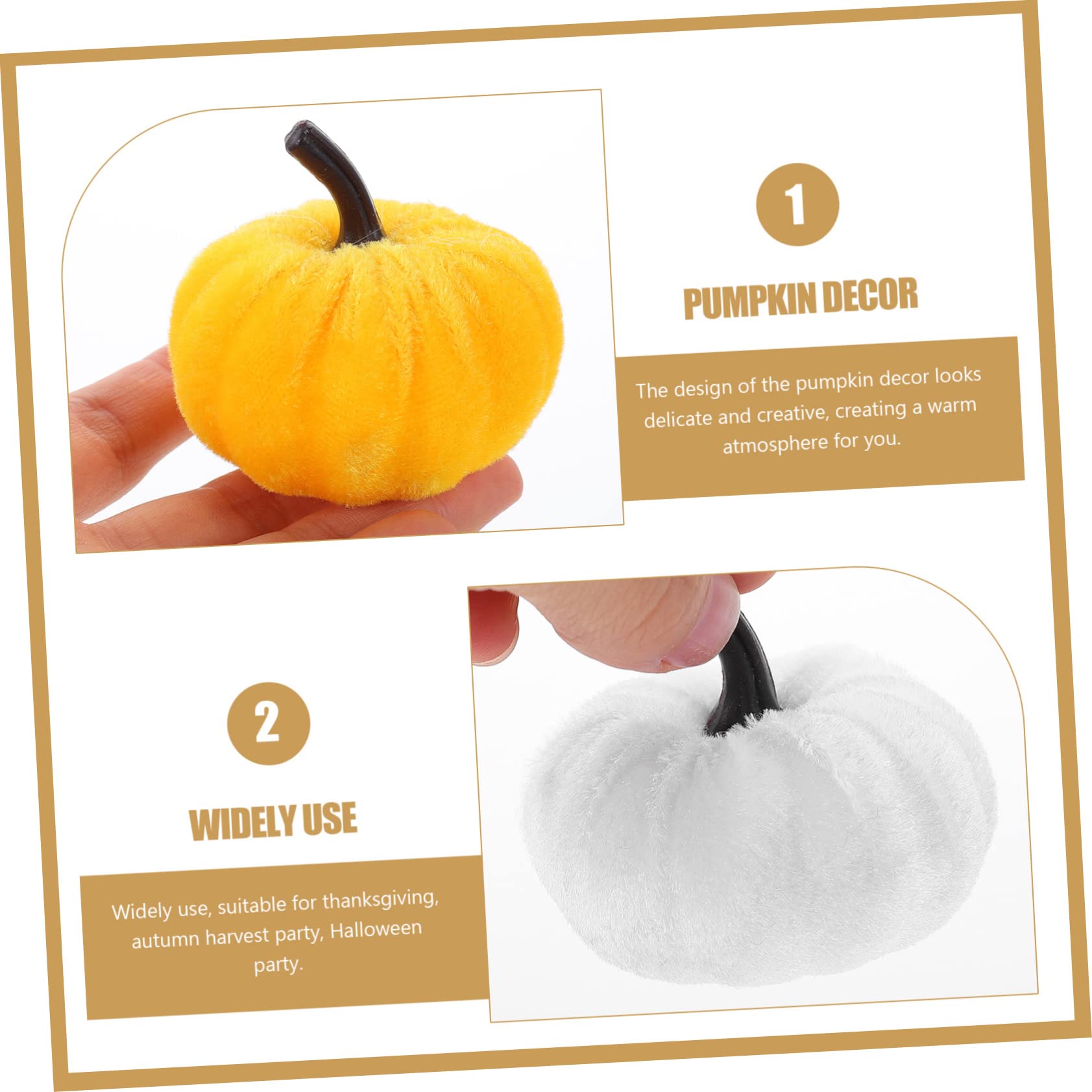 Cabilock 50 Pcs Calabaza De Franela Pumpkin Decoration Fall Decor Calabaza simulada Calabaza de Espuma Falsa Halloween Decoracion Calabaza Decorativa Adorno de Calabaza de simulación paño