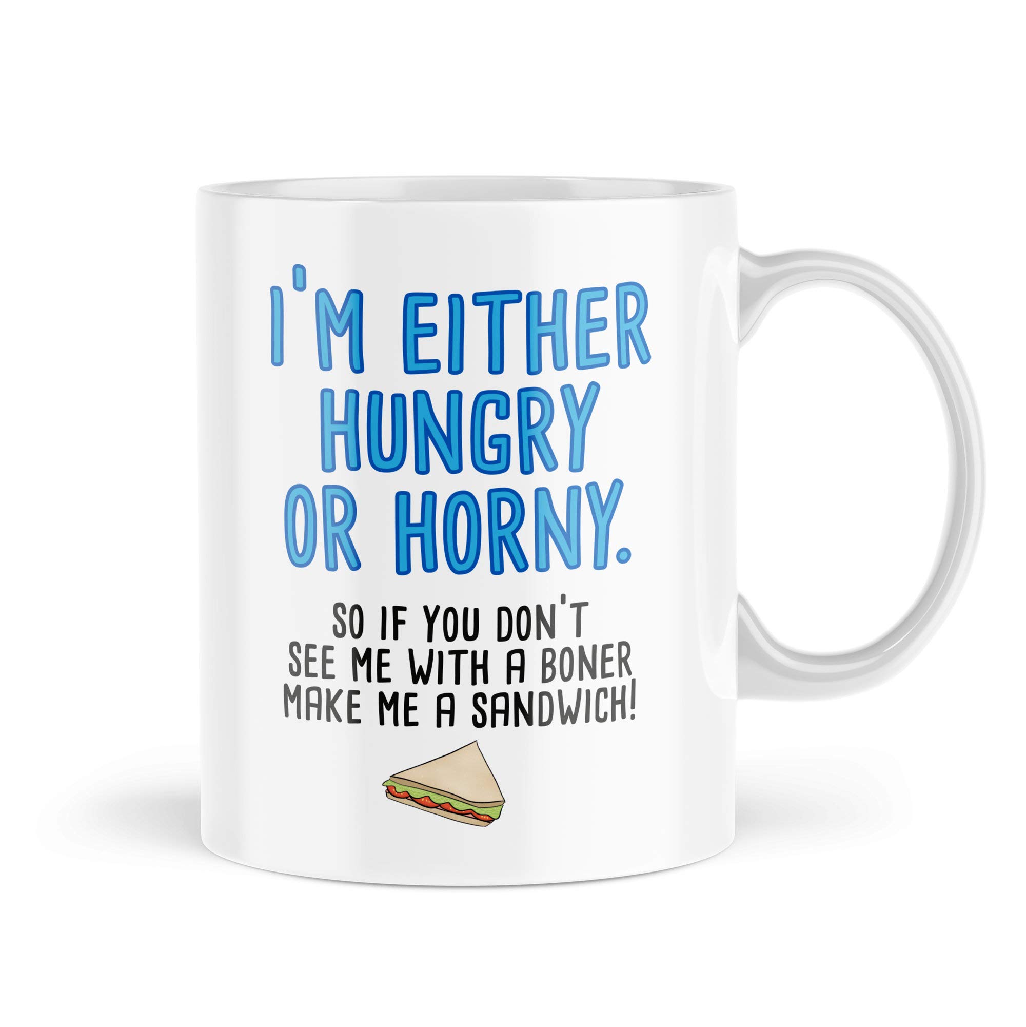 Funny Mugs | Gifts for Him from Girlfriend | Hungry Horny Cheeky Mug | Birthday Fun Gifts | Sarcasm Mugs Banter Joke Novelty Cup - Mbh907