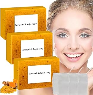 Jabón kójico de cúrcuma y limón + 3 redes de ...