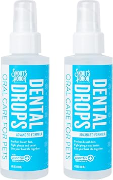 SKOUTS HONOR Fresher Breath Advanced Dental Drops for Dogs and Cats, 4 oz