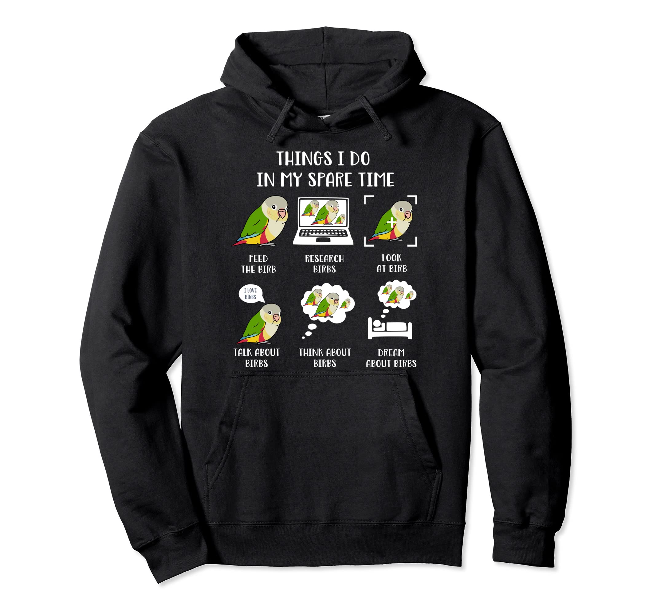 Things I do in my Spare Time Parrot Chubby Pineapple Conure Pullover Hoodie