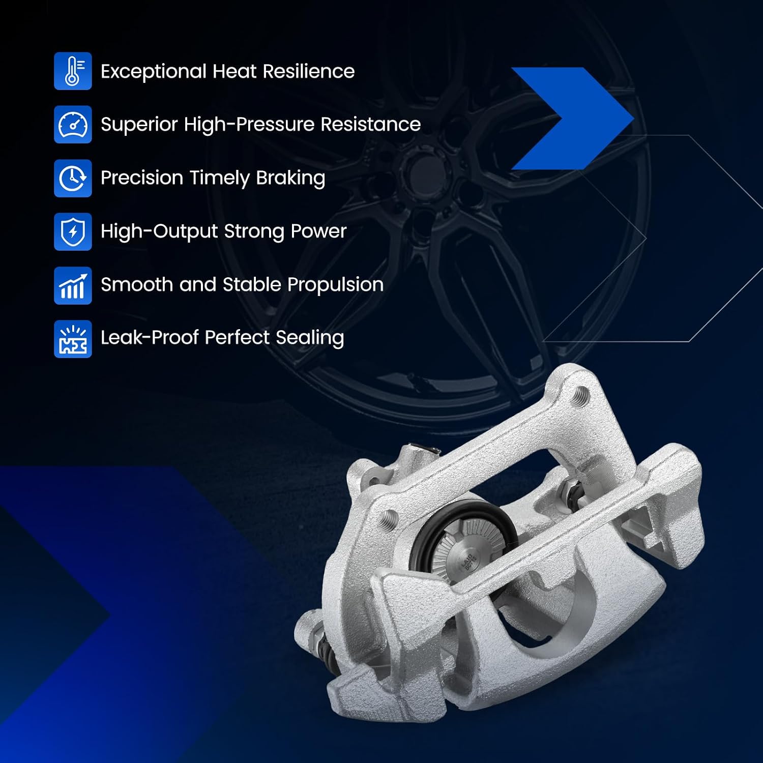 Rear Brake Caliper Assembly Replaces for 19B7262 19B7263, Compatible with Audi A4 2009-2012 1.8L 2.0L L4, Compatible with Audi A5 2010-2012 2.0L, for Q5 2010-2012 2.0L 3.0L 3.2L