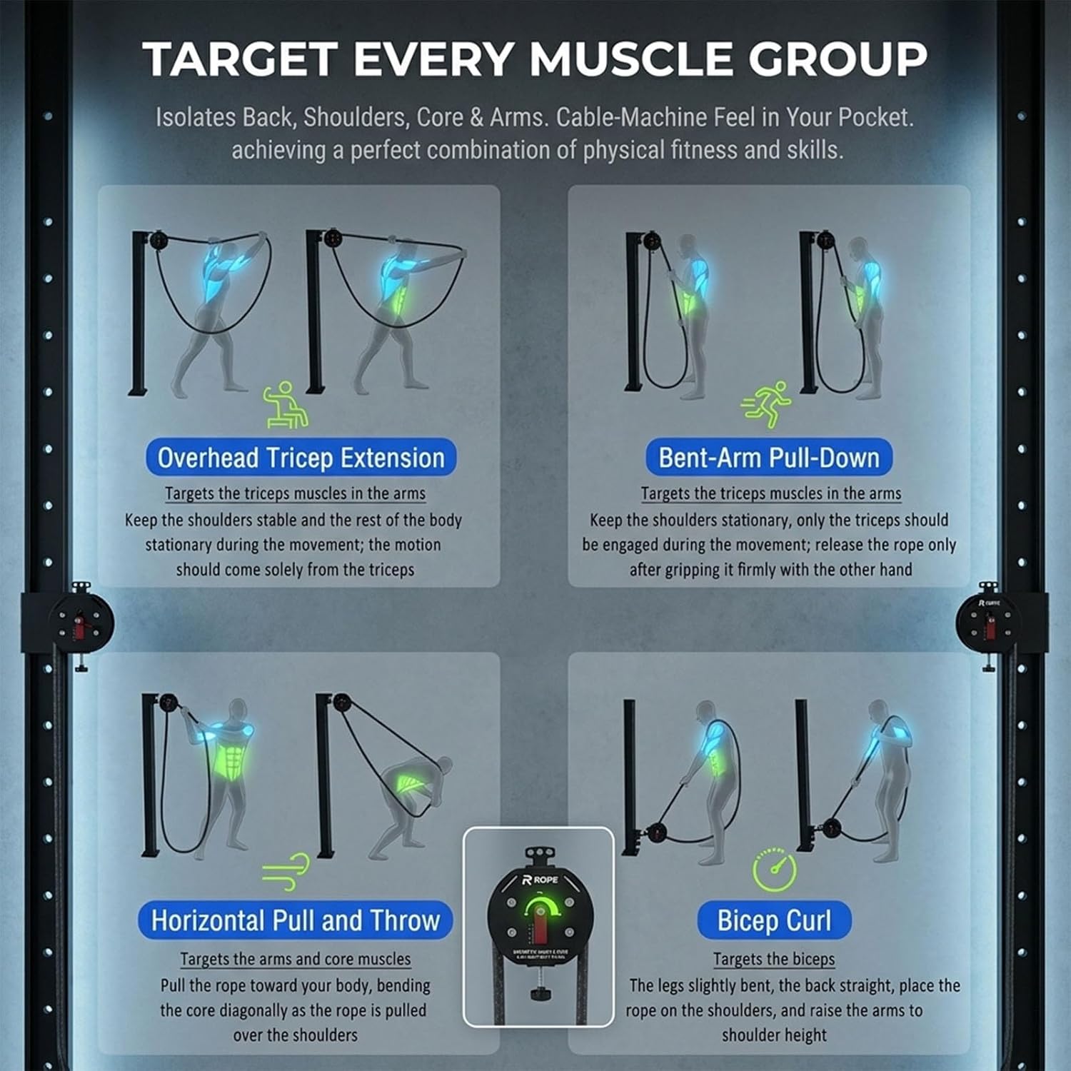 All In One Endless Rope Trainer For Strength Training Portable Cable Machine With Smooth Resistance For Garage Gym Cardio Intervals Physical Therapy Recovery Tool