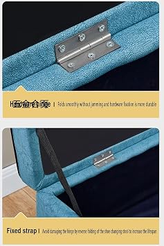 Foldable fireproof storage stool, changing stool, rectangular storage box, new technology, fabric, wrought iron frame, comfortable to sit, can support