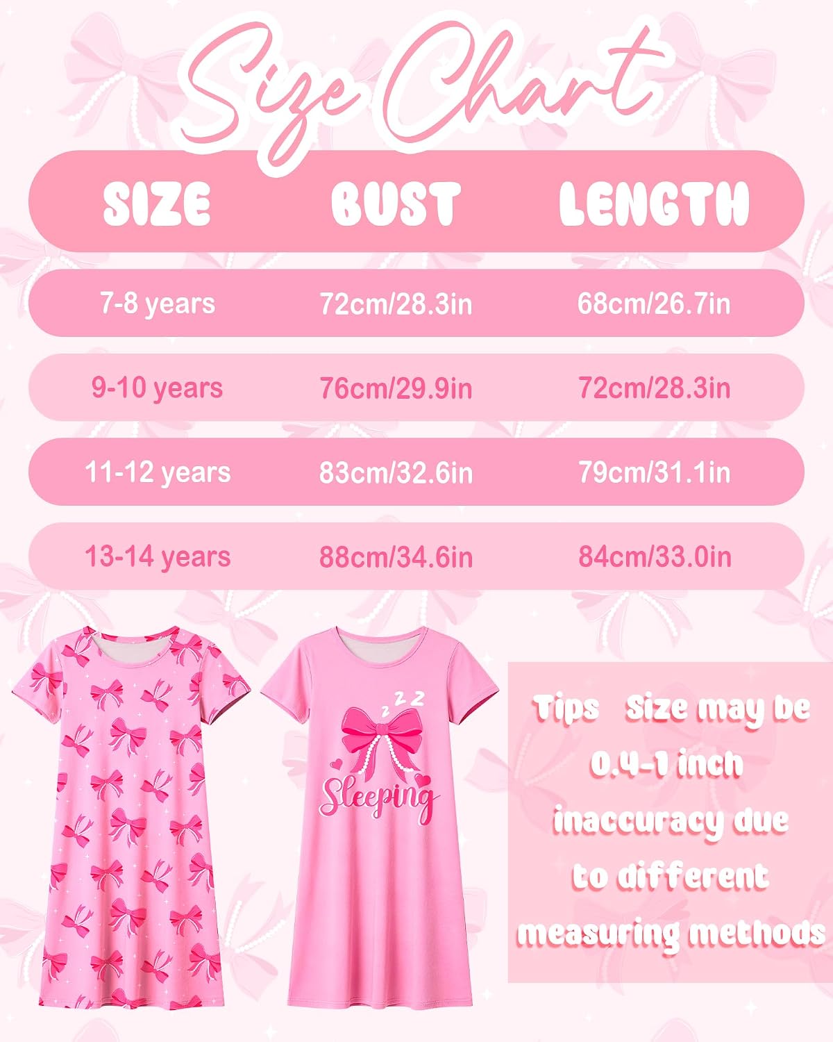 Sylfairy 2Pcs Girls Nightgowns Kids Pajamas Princess Nightgown Dress Sleepwear for Toddler Little Girls Nightdress